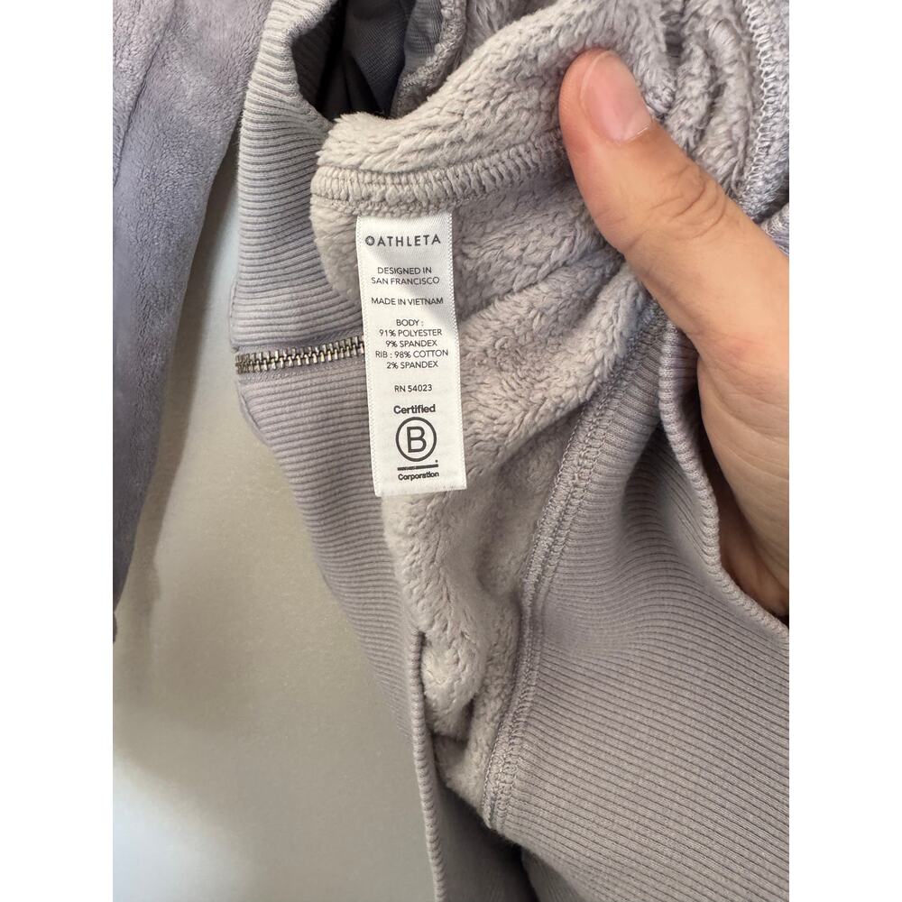 Athleta Grey Triumph Hoodie Double Cozy Karma Full Zip Jacket Size Small - Picture 5 of 6